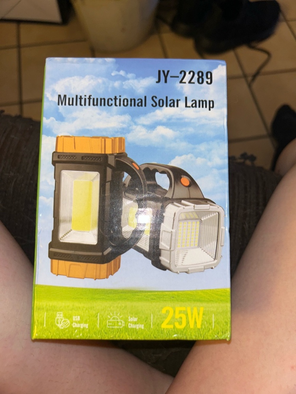 Multifunctional Solar Lamp - Black & Orange